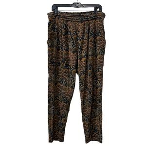 Anthropologie Elevenses Womens Brown Abstract High Rise Pants